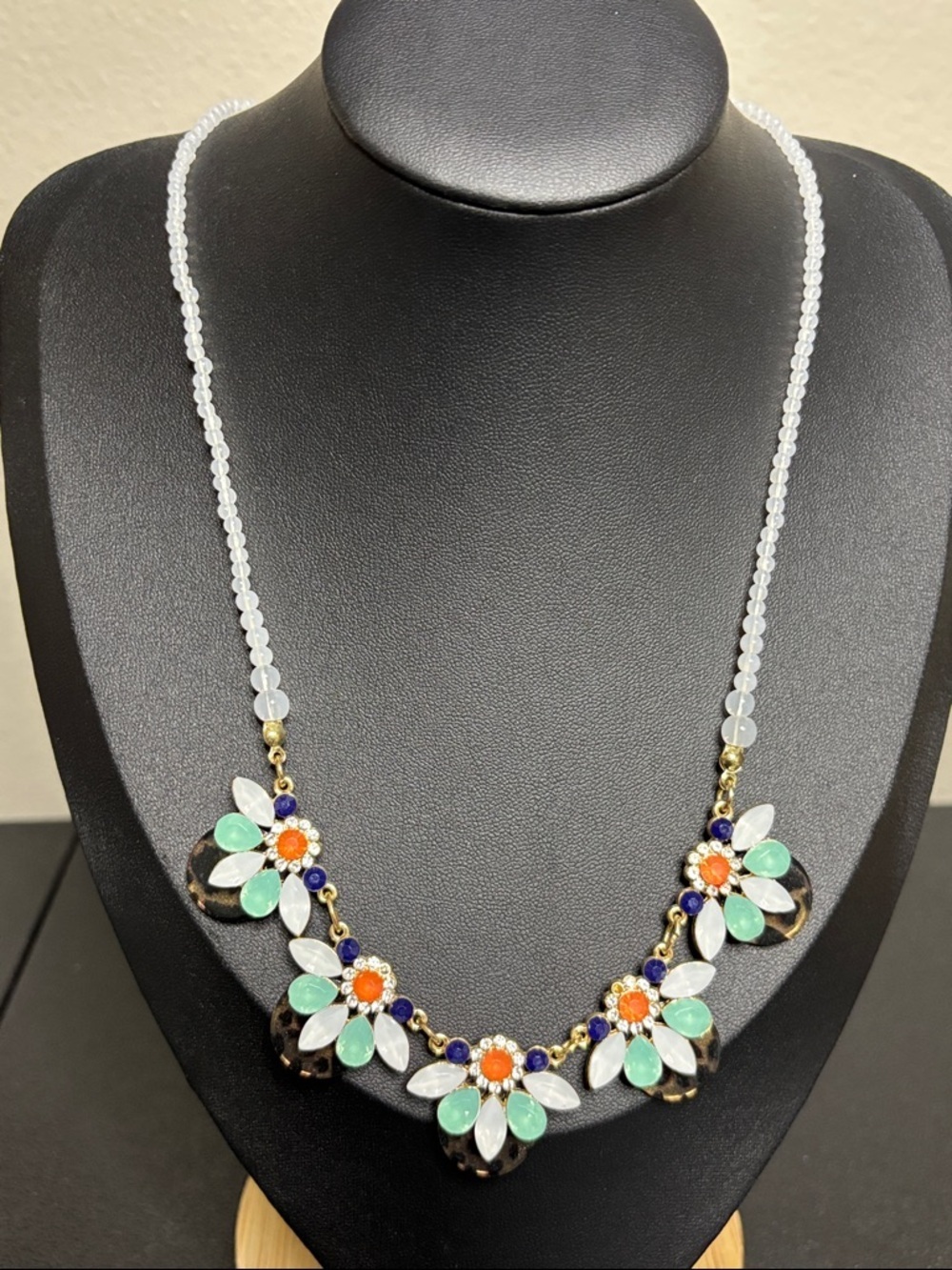 Plunder Design Trend Leopard Print Crystal Beaded Necklace